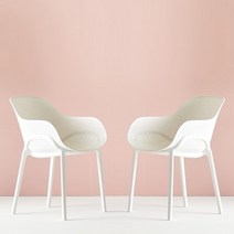 코나체어 1+1 야외용의자 식탁의자 카페 인테리어 야외용 아웃도어 테라스, 화이트1+1