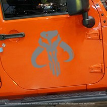 그리븐 자동차 해골 마크 데칼 스티커 지프 갤로퍼 테라칸 50106, 54cm, 미들그레이