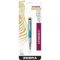 Zebra Pen 텔레스코픽 볼포인트 미디엄 포인트 블랙 잉크 필기구, 1 Count (Pack of 1)_Light Blue
