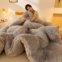 가을거울 두터운 기모 이불 A밍크 B벨벳 양면이불