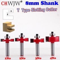 생크 T 타입 베어링 목재 밀링 커터 산업용 래비팅 비트 목공 도구 라우터 목재용 8mm 1 개, [01] 1NO
