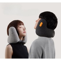 목베개 소음 감소 U자형 메모리폼 기내용 휴대용 목쿠션, 실버-S 사이즈