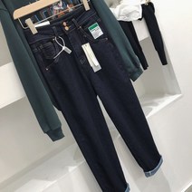 스트레이트진 새는 것을 줍다 전문점 철회함 잔품명세서 거물급 여성의류 하이웨이스트 날씬해 보이는 긴바지 3378402598
