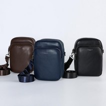 중년 남성 지퍼 분리수납 가벼운 단색 미니크로스백 50대 할아버지 소지품가방 아빠출퇴근