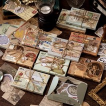 빈티지 모조지 트레이싱지 다꾸 배경지 떡메모지 스티커, 5.여행기 (ST-1813)