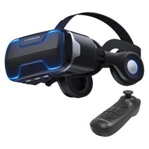 GHSHOP 3D VR 안경 조정 가능한 360도 보기 눈 보호 가상 현실 헤드셋 헤드폰 스테레오 시네마 영화 호텔 콘서트 청소년 PC, B03 리모컨으로, 8.15x4.29x7.01인치, ABS 플라스틱