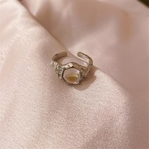 자수정 반지 유색 보석 오팔 원석 패션 크리스탈 월장석 여성 틈새 복고풍 스타일 심플 스위트 쿨 링 콜드 윈드 핸드 쥬얼리 트렌디
