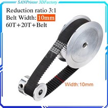 타이밍 벨트 풀리 타임 GT2 타이밍 벨트 풀리 60 개 톱니 20 개 5mm/8mm 감소 3:1/1:3 벨트 폭 6mm 10mm 3D, 20T6.35 - 60T10_폭 200mm-10mm