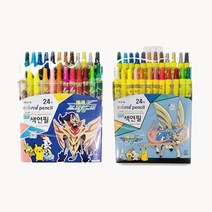 에리트 100 포켓몬스터 24색 돌돌이 색연필, 단품