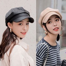 남자 여자 헌팅캡 팔각모 마도로스모자 가죽모자 레트로 레더 뉴스보이캡
