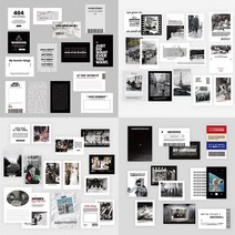 [55장세트] 모노톤 스티커팩 VER.01 (흑백필름/빈티지레코드/우주/레터링), 1세트 (55장)