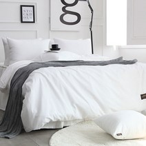 [다인데코] 루이스 광목 이불커버 (SS/Q/K), 모던 화이트