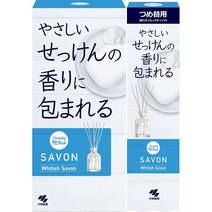 차안에서냄새가날떄 지하실냄새 차량용방향제 【묶음구매】사와데이 향기 나는 스틱 SAVON () 부드러운 화이트 사봉 방향제 방용 본체 70ml + 리필 룸 프레그런스, 본체+리필