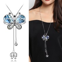 백조목걸이 펜던트 swan necklace ravimour choker 목걸이 opal stone big butterfly collier femme fashion jewelry, 10-나비 블루