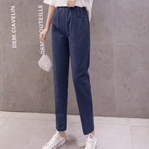 주디앤 여성 로라 린넨 고무줄 밴딩 배기 팬츠