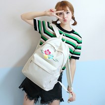 유니크 에코 무지 여학생백팩 캔버스가방 청소년가방 남자학교책가방