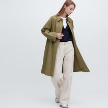 유니클로 스테인드 컬러 심플 트렌치 코트 롱 바바리자켓