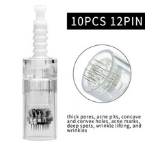 오토 MTS 니들 카트리지 100/50/20/10pcs 스크류 Pen 마이크로 닥터펜 Microneedling 9 핀/12 핀/36 핀/3D/5D Nano MYM 111906, 총검 12핀 10개