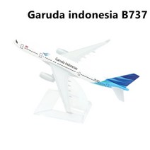 비행기모형 비행기다이캐스트 타이 노크 항공 블루버드 보잉 737 비행기 합금 다이캐스트 모델 15cm 세계 소장용 기념품 장식품 미니어처, 가루다 B737