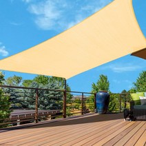 썬키다 썬쉐이드 차광막 그늘막 옥상 천막 사각 직선 쉐이드, 샌드베이지