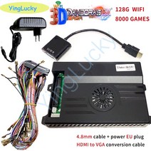 옛날오락기 비디오게임 고전 가정용 게임기 판도라 박스 3d Saga EX 10000 in 1 게임 내장 128g wifi 저장, 한개옵션1, 10 4.8mm cable EU plug