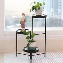 HK.sell 변형 가능 폴딩형 3단 화분 진열대, 블랙