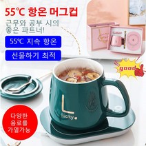 55도 서모스탯 USB 서모스탯 오피스 찻잔 세트, 401-500ml, 1+1그린(USB)