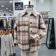 [써스데이아일랜드] 셔츠형 울 져지 체크 코트 T218MCT236W