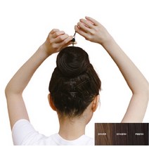 승무원 머리망 하는법 당고머리 똥머리가발 똥머리묶는방법 업스타일 내츄럴블랙, 단일