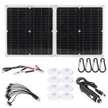 태양광 발전 패널 18V 태양 전지 컨트롤러 포함 50W 접이식 플레이트 배터리 충전 시스템 DC/2USB 출력 자동차 용, A01.B-Panel Set, 01 B-Panel Set