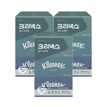 크리넥스 실크소프트 미용티슈 천연펄프 2겹 250매, 6개입, 3개