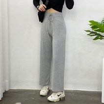 끈 데일리 찰랑 와이드 롱 밴딩 팬츠