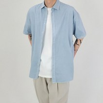 뉴메이드 여름 오버핏 피그먼트 반팔 셔츠