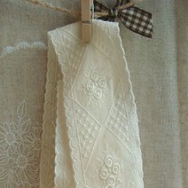레이스여왕 양면 자수 면레이스 엔틱 로즈 레이스 폭 5.5cm, 광목