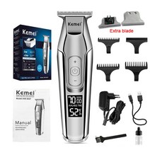 남자바리깡 왈클리퍼 kemei 전문 헤어 barber lcd 디스플레이 0mm beard 엑스퍼트바리깡, 협력사, 여분의 대머리와 함께, au 플러그