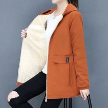 중년 여성 엄마 할머니 옷 자켓 코트 캐주얼 후드 양모 재킷 여성 지퍼 포켓 기본 코트 가 겨울