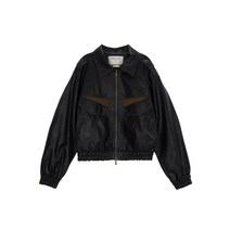 MATIN KIM POCKET POINT WASHED LEATHER JUMPER IN BLACK MK2377JP034M0BB 304251