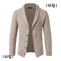 남자가디건 가을겨울 스웨터 꽈배기 물결 카라 니트