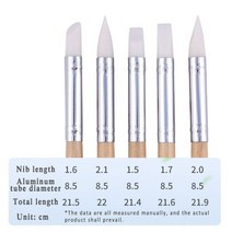 도예 조소 5 개 부드러운 머리 고무 브러시 실리콘/알루미늄 튜브/나무 추적 지문 펜 다목적 색상 도자기 도구, Nature Color