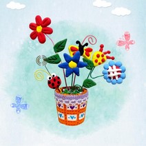 초등 클레이미술 꽃장식메모꽂이 만들기 어린이만들기키트 엄마표놀이 퍼포먼스미술