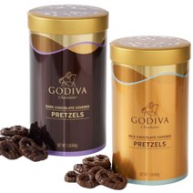 1+1 GODIVA 고디바 밀크 다크 초콜릿 커버드 프레즐 454g 맛 총2통, 밀크2통