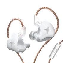 가수인이어 kz edx 1dd hifi in ear 모니터 베이스 이어 버드 2 이어폰, 마이크가 있는 흰색