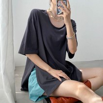 빈 루즈핏 레이어드티 5color / 박스티 / 베이직 티셔츠 / 롱 트임 빅사이즈 여성의류
