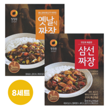 (1+1) 청정원 3분짜장 삼선짜장 180g + 옛날식짜장 180g, 8세트
