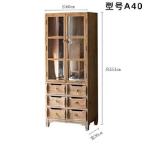 엔틱가구 거실장 서랍장 수납형 책꽂이 수납 원목 3단 5단 책장 빈티지 수납장 고가구 가구, C. A40