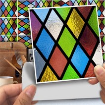 25종 욕실 주방 방수 타일 스티커 3D 방수 아트 벽지 스티커 접착제 벽 Renovate 장식, 10x10cmx25pcs, 불투명