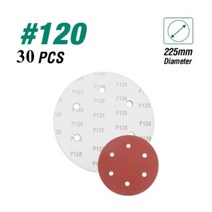 앙카드릴 앙카드릴비트 함마드릴 30pcs 사포 225mm 6 구멍 샌딩 페이퍼100 320grit 전기 벽 폴리셔 샌더 연마 건식 벽체 샌더 후크 및 루프, 120, 02 120 Grit 30pcs