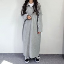 오빠네 오픈카라 긴팔원피스