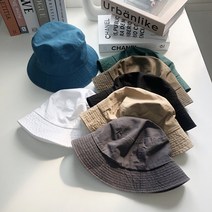 아쿠세샵 심플 사계절 면 무지 벙거지 모자 데일리 버킷햇 7컬러