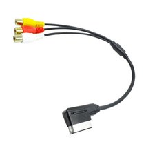 YSSHOP AMI To RCA 자동차 오디오 음악 재생 케이블 어댑터 변환기 For Audi A3 A4 A5 A6, 설명, 설명, 블랙
